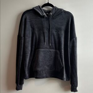 Bebe Women's Black Hoodie, Velour, Size 1X